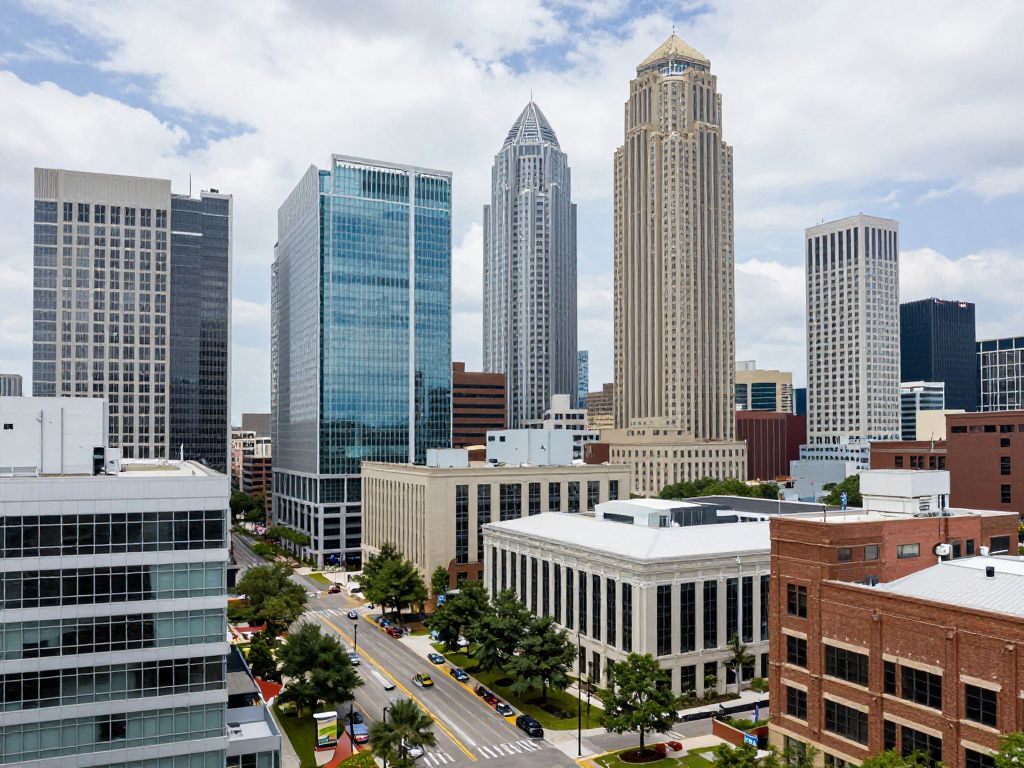 A vibrant scene of technology companies in Atlanta focused on innovation.