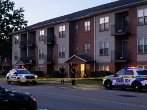 Scene of a shooting incident at an apartment complex in Atlanta.
