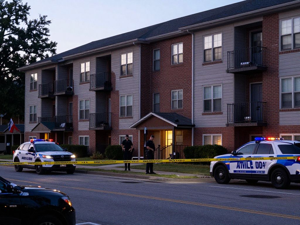 Scene of a shooting incident at an apartment complex in Atlanta.