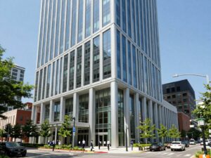 Modern office building representing Peachtree Group in Atlanta