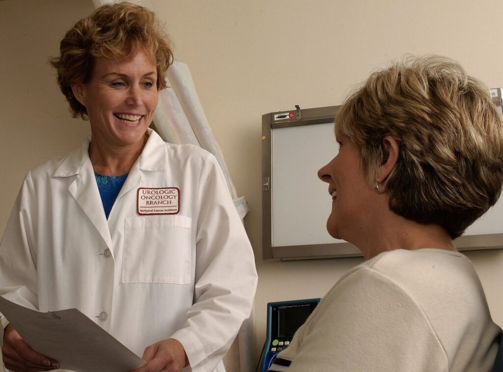 Doctor talking with a patient
