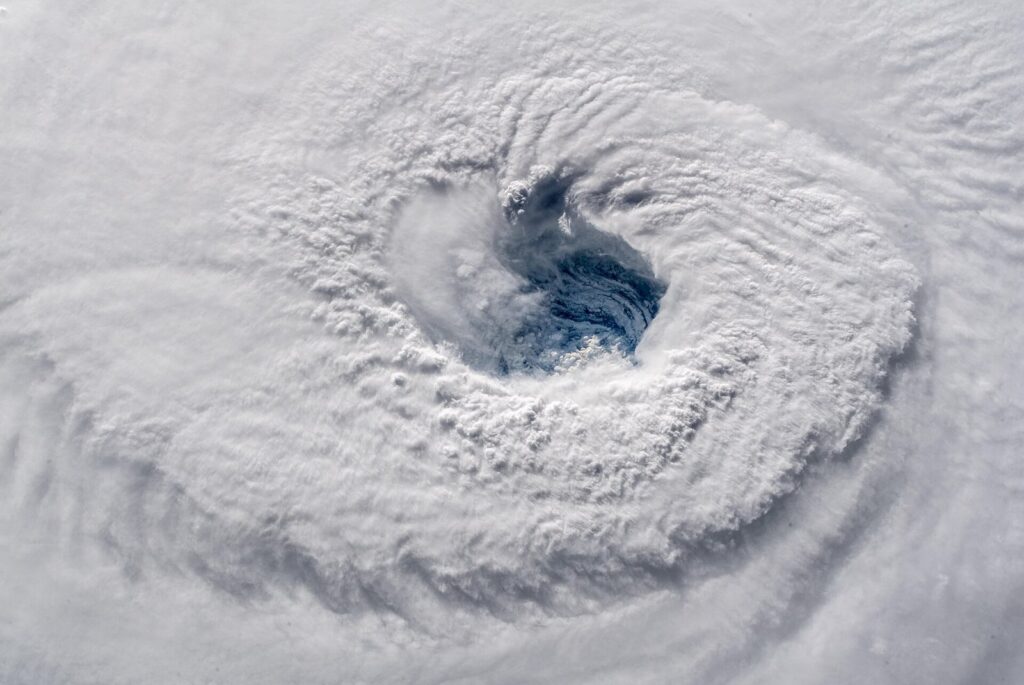 Satellite view of a hurricane eye
