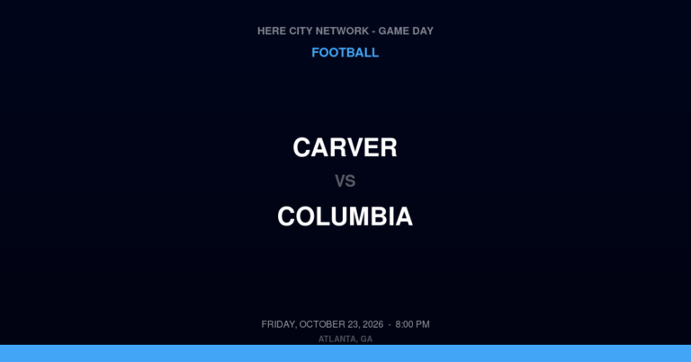 Carver vs. Columbia — Football Game Day — Decatur, GA — Oct 23, 2026