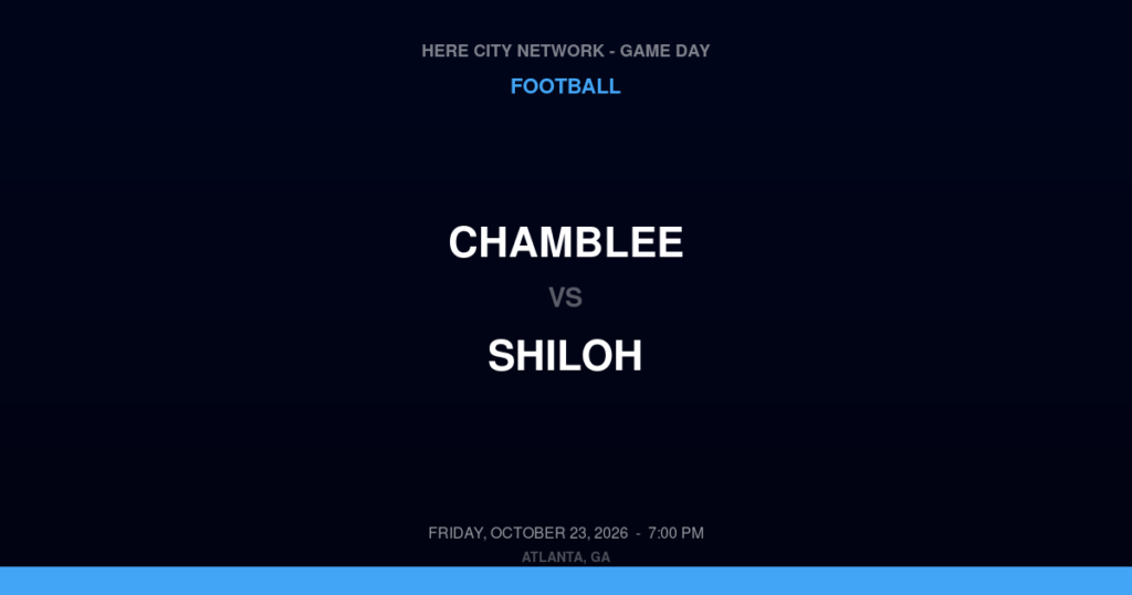Chamblee vs. Shiloh — Football Game Day — Snellville, GA — Oct 23, 2026