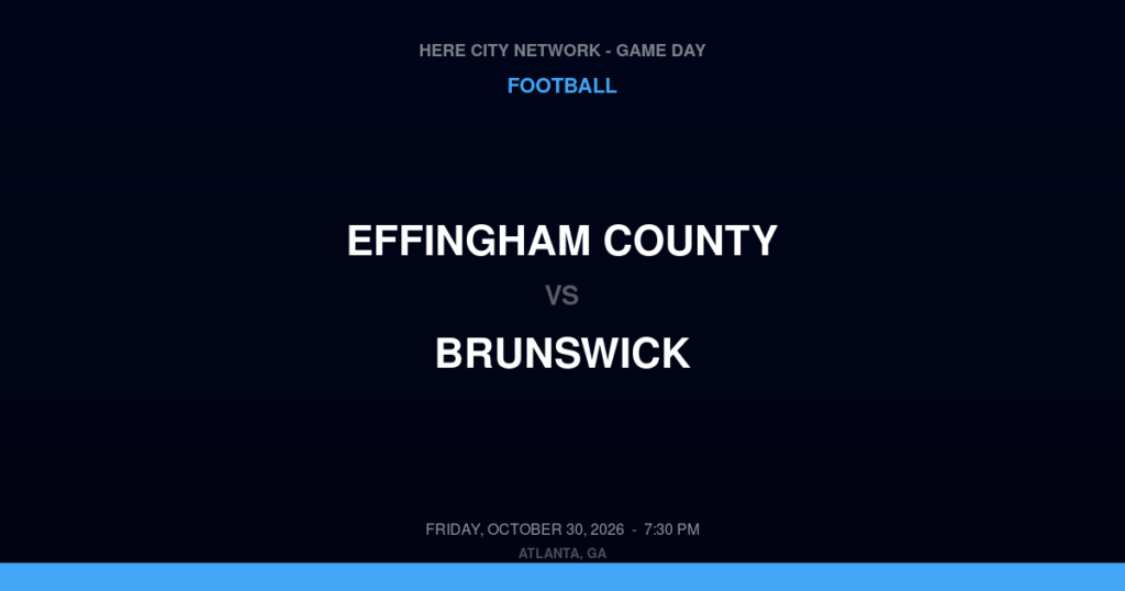 Effingham County vs. Brunswick — Football Game Day — Brunswick, GA — Oct 30, 2026