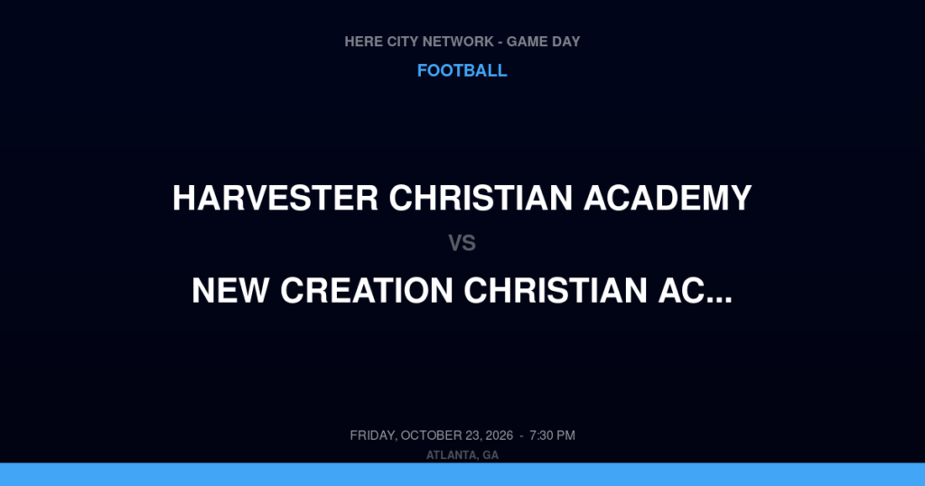 Harvester Christian Academy vs. New Creation Christian Academy — Football Game Day — McDonough, GA — Oct 23, 2026