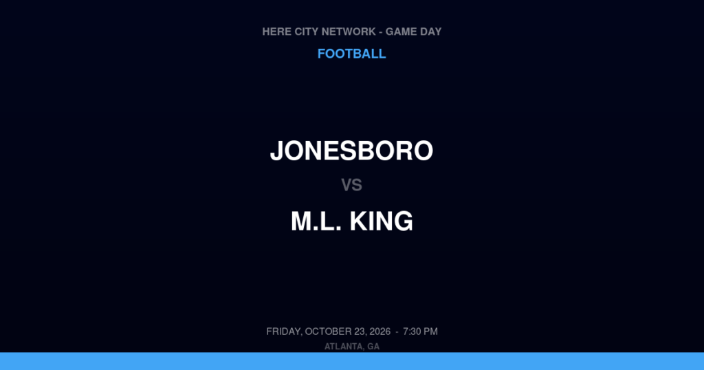 Jonesboro vs. M.L. King — Football Game Day — Lithonia, GA — Oct 23, 2026