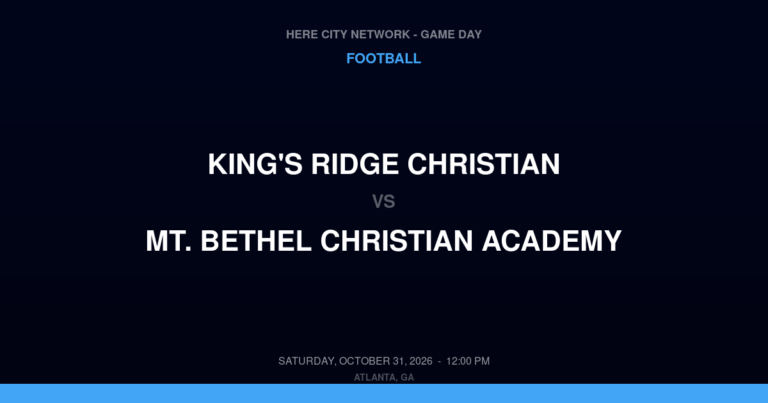 King's Ridge Christian vs. Mt. Bethel Christian Academy — Football Game Day — Marietta, GA — Oct 31, 2026