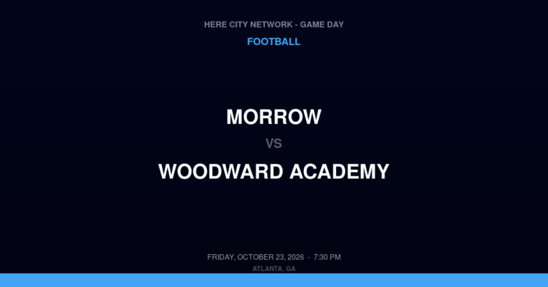 Morrow vs. Woodward Academy — Football Game Day — College Park, GA — Oct 23, 2026