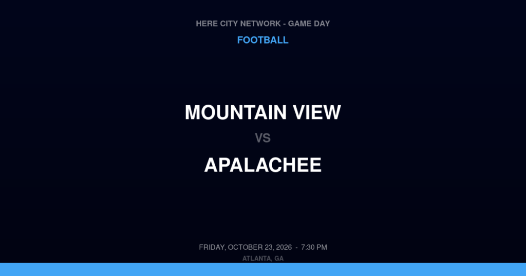 Mountain View vs. Apalachee — Football Game Day — Winder, GA — Oct 23, 2026