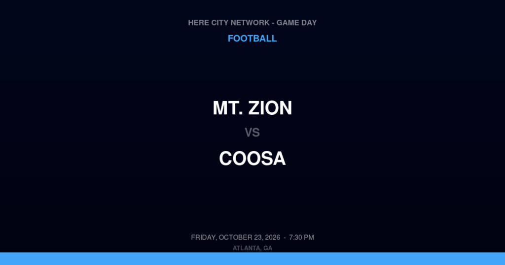 Mt. Zion vs. Coosa — Football Game Day — Rome, GA — Oct 23, 2026