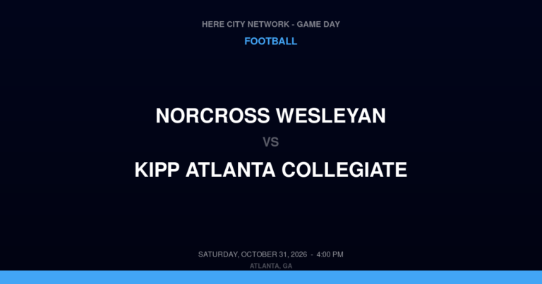 Norcross Wesleyan vs. KIPP Atlanta Collegiate — Football Game Day — Atlanta, GA — Oct 31, 2026