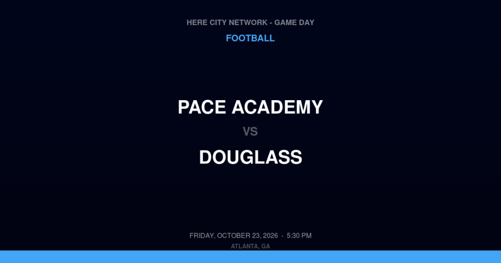 Pace Academy vs. Douglass — Football Game Day — Atlanta, GA — Oct 23, 2026