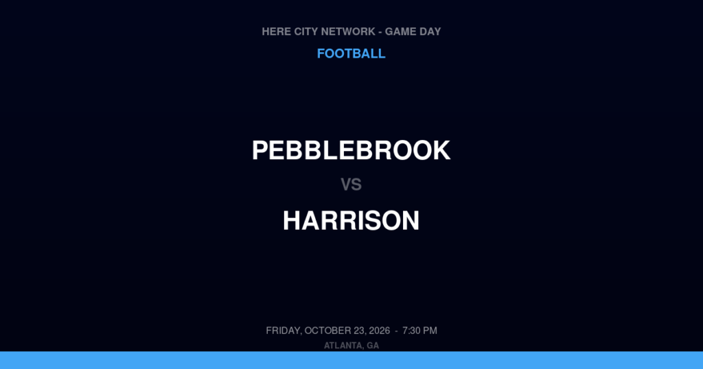 Pebblebrook vs. Harrison — Football Game Day — Kennesaw, GA — Oct 23, 2026