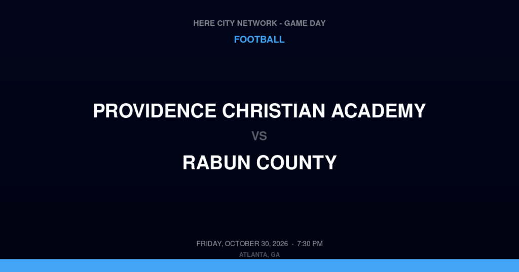 Providence Christian Academy vs. Rabun County — Football Game Day — Tiger, GA — Oct 30, 2026