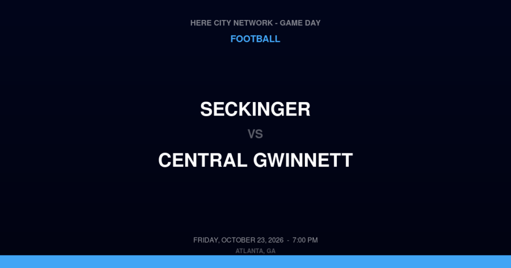 Seckinger vs. Central Gwinnett — Football Game Day — Lawrenceville, GA — Oct 23, 2026