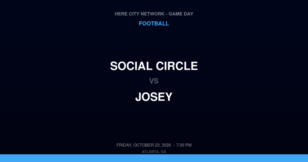 Social Circle vs. Josey — Football Game Day — Augusta, GA — Oct 23, 2026
