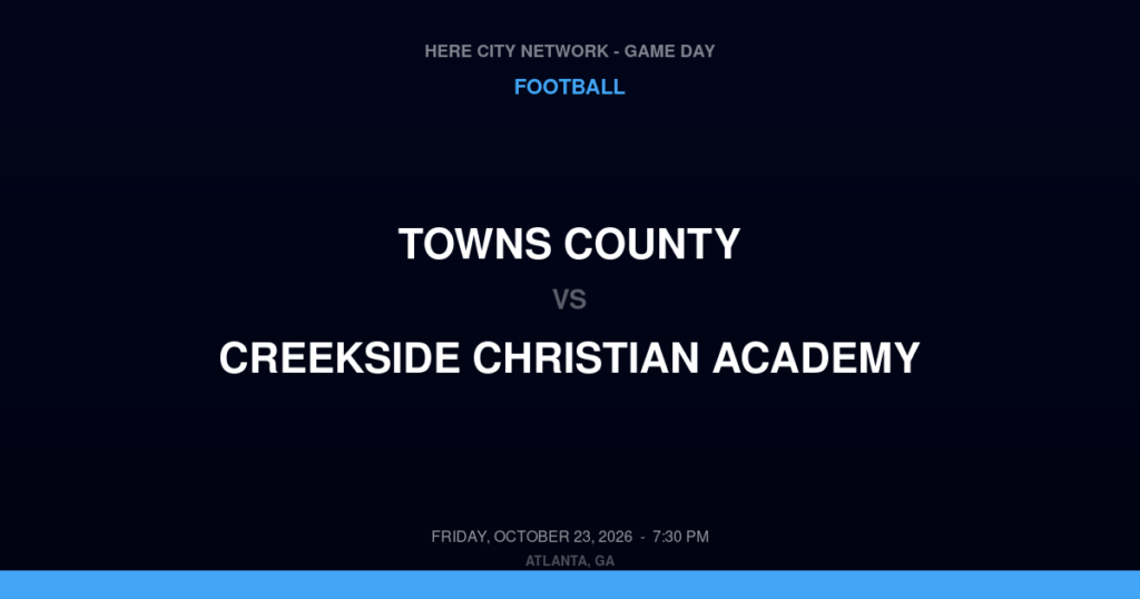 Towns County vs. Creekside Christian Academy — Football Game Day — McDonough, GA — Oct 23, 2026