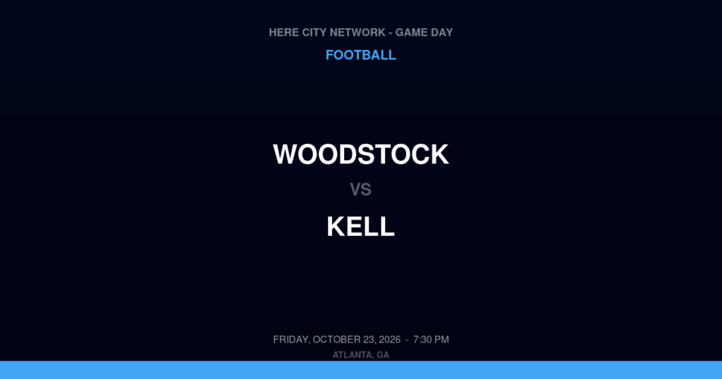 Woodstock vs. Kell — Football Game Day — Marietta, GA — Oct 23, 2026